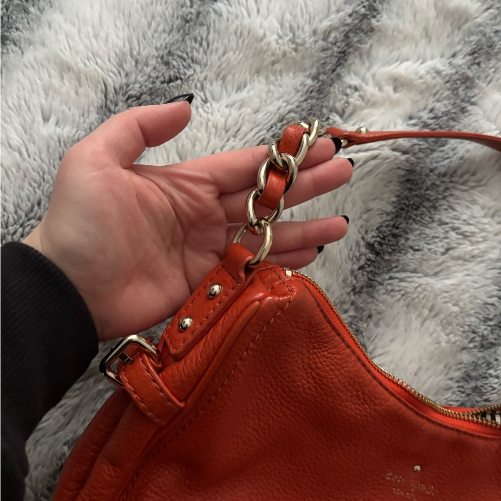 Kate Spade Orange Leather with Chain Purse - Picture 3 of 8